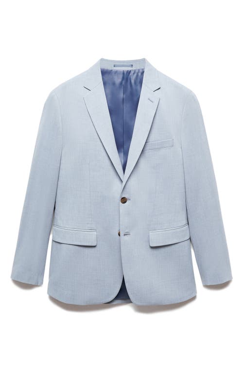 Shop Mango Superslim Fit Light Blue Stretch Sport Coat In Sky Blue