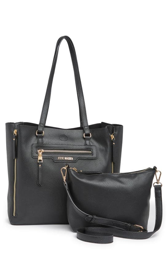 Steve Madden B Terra Unlined Tote With Zip Pouch In Black ModeSens
