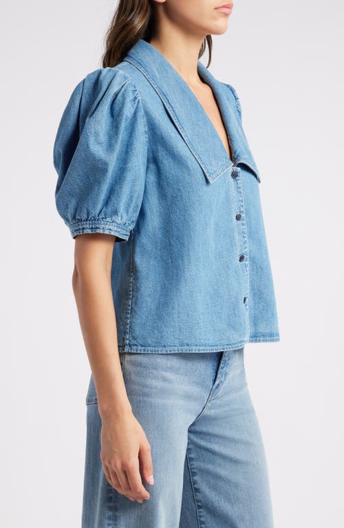 Shop Frame Denim Sailor Button-up Shirt In Starlet