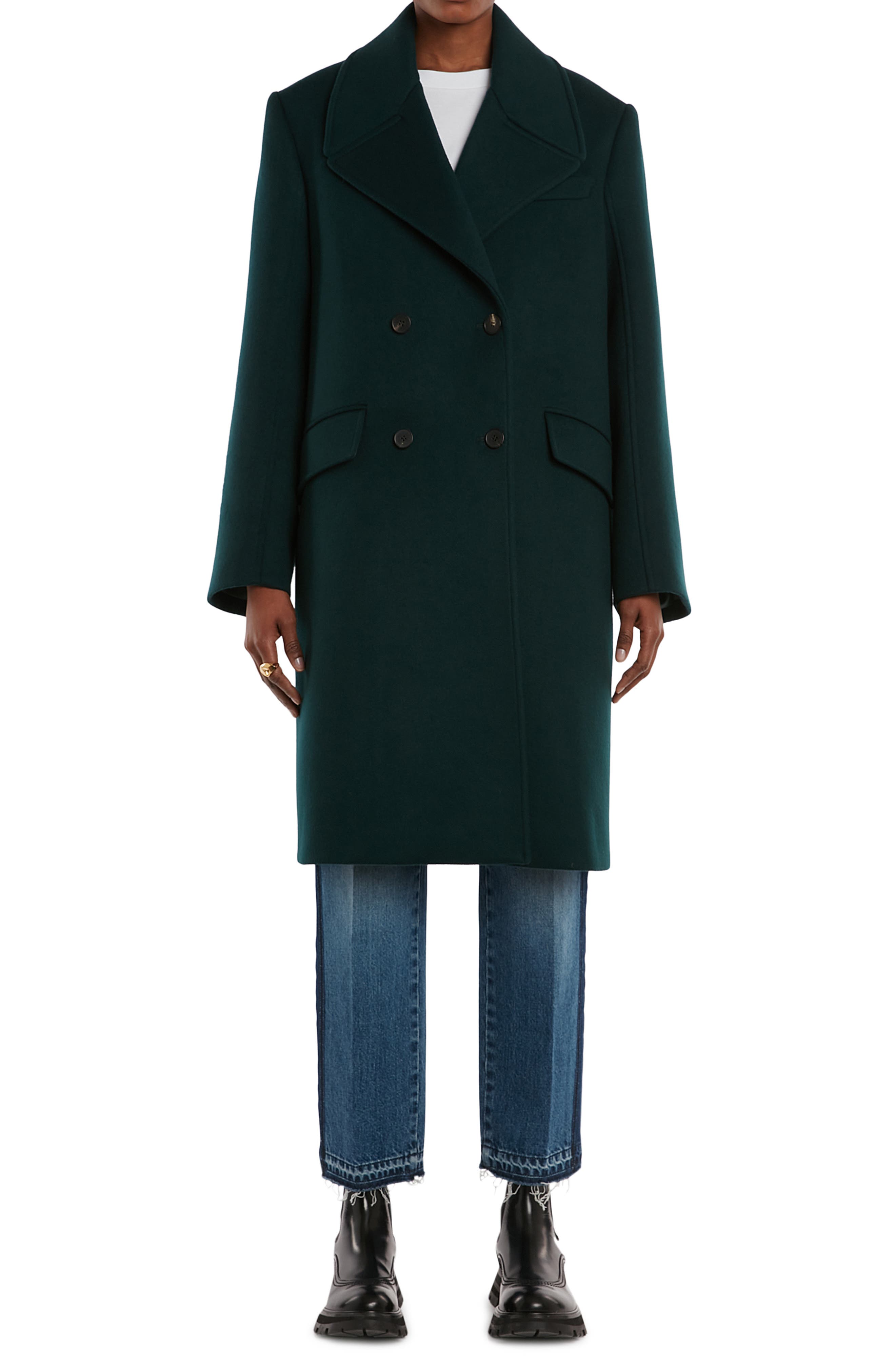 forest green wool coat