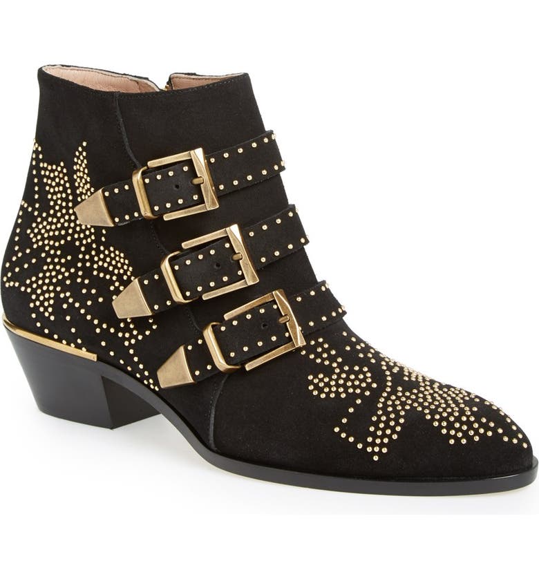 CHLOÉ 'Susanna' Stud Bootie, Main, color, Black