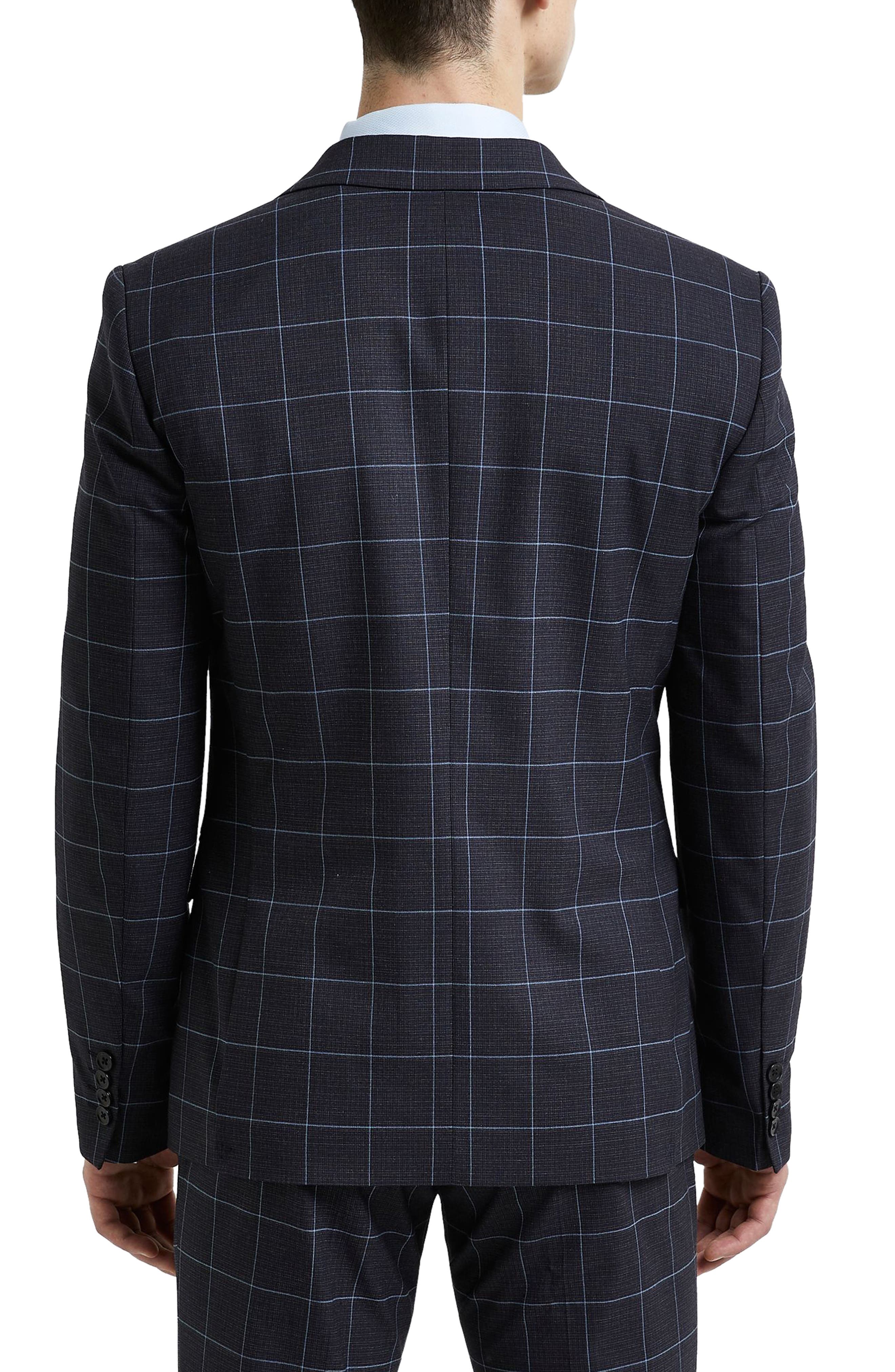 river island blue check suit