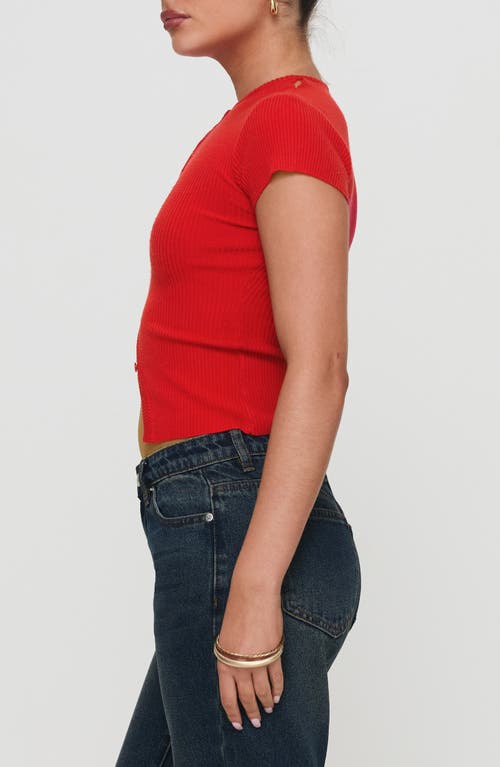 Shop Princess Polly Suzu Split Hem Top In Red