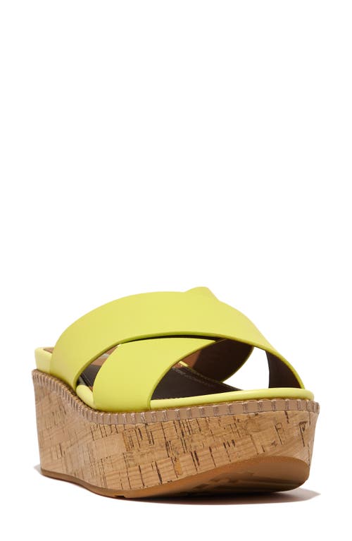 Eloise Platform Wedge Slide Sandal in Sunny Lime