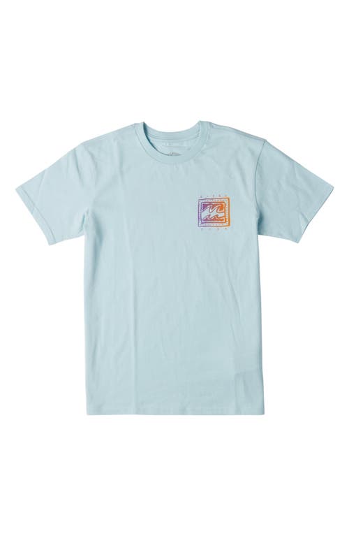 Billabong Kids' Crayon Wave Graphic T-Shirt in Coastal Blue
