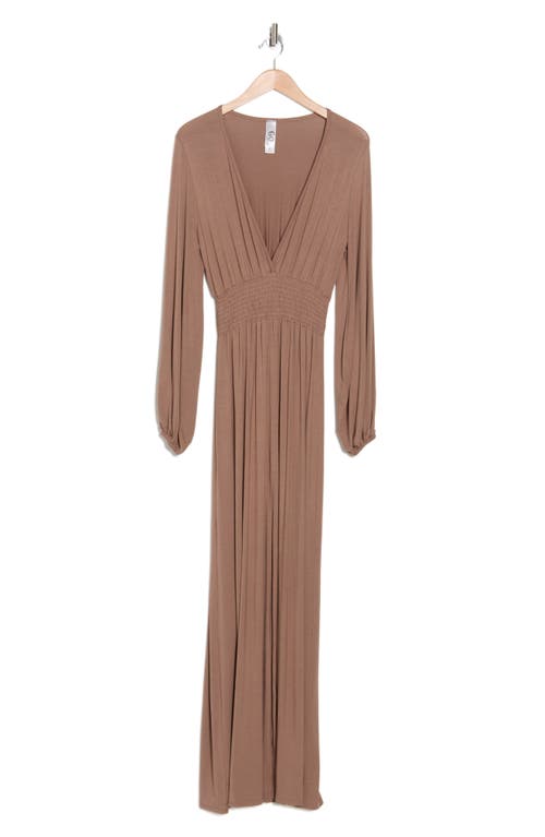 Go Couture Bishop Sleeve Maxi Dress In Mocha
