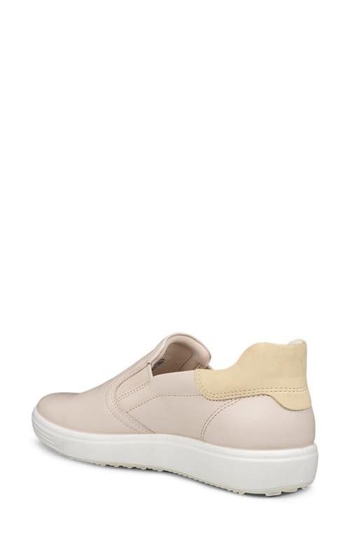 Ecco Soft 7 Slip-on Sneaker In Limestone/straw