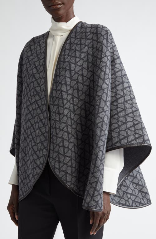 Shop Valentino Garavani Toile Iconographe Wool & Cashmere Cape In Kuh Grigio/grigioantracite