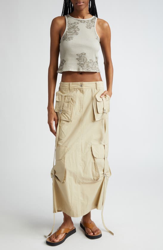 Shop Acne Studios Ilanta Cotton Blend Cargo Skirt In Beige