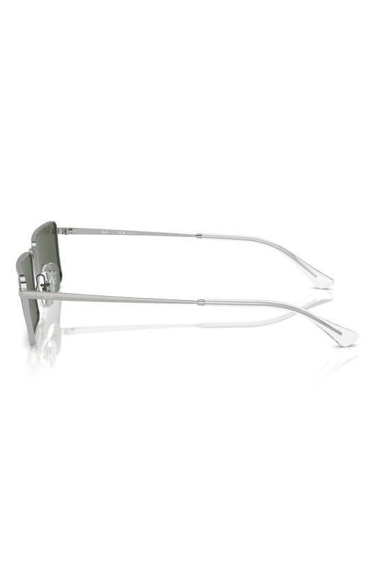 Ray Ban Emy Bio-based Sunglasses Silver Frame Green Lenses Polarized 59-17 In Silver