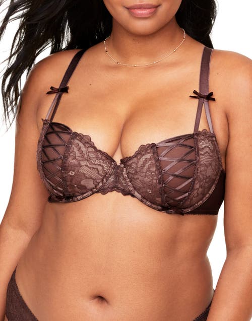 Shop Adore Me Enny Contour Balconette Bra In Dark Brown