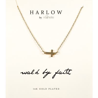 Harlow By Nashelle Sideways Cross Boxed Necklace