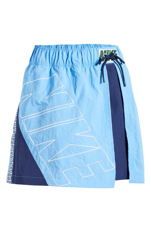 Shop Nike Tracksuit Drawstring Waist Skirt In University Blue/navy/sail