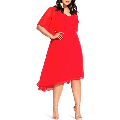 Plus Size City Chic Adore High/low Dress, Orange