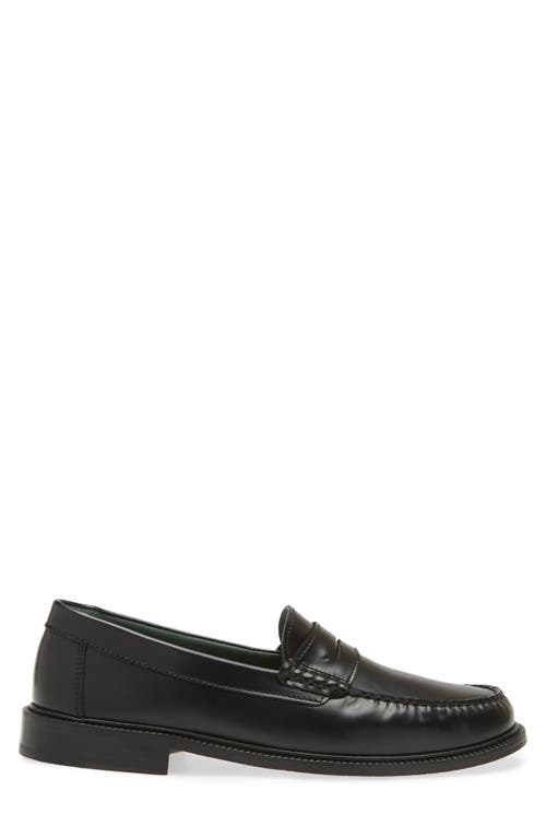 Shop Vinny's Yardee Penny Loafer In Black Polido Leather