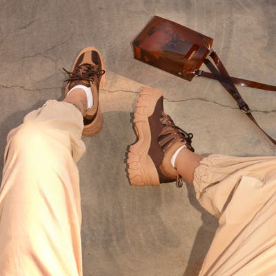Jeffrey Campbell Hype Platform Sneaker- Brown