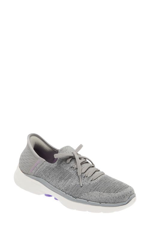 Go Walk 6 Slip-On Sneaker in Gray/Lavender
