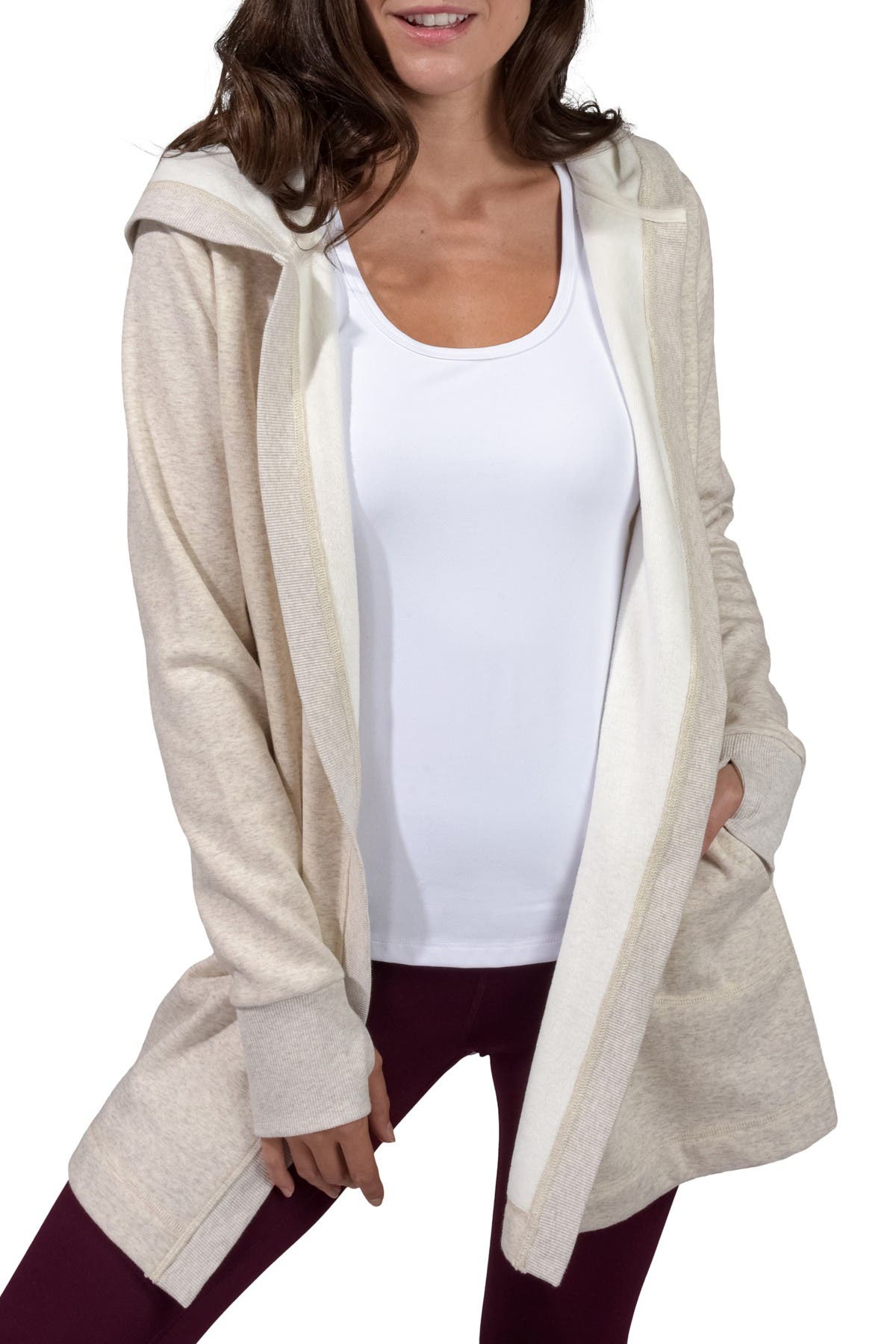 fleece open cardigan