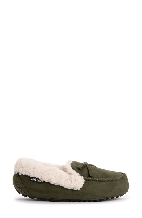Muk Luks Jaylah Faux Shearling Lined Slipper In Olive