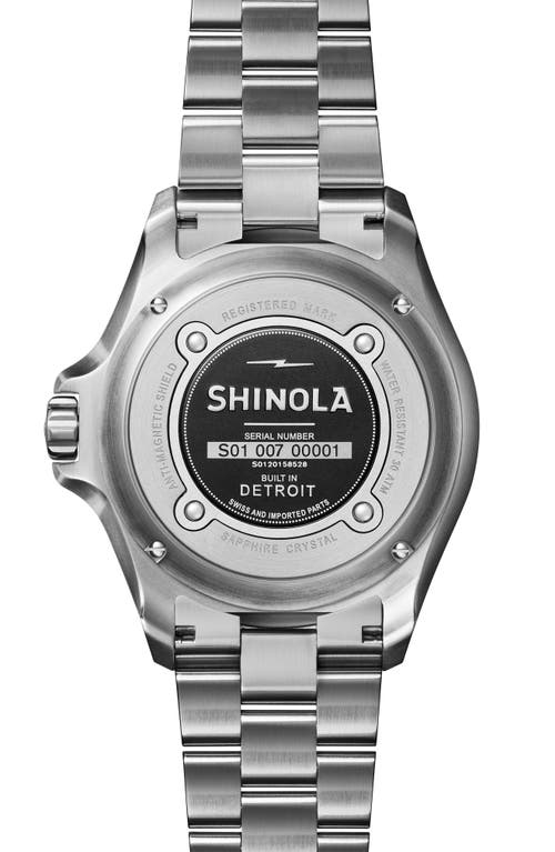 Shinola Men's The Harbor Monster Automatic 43mm Watch In Silver/cardinal Red/blue