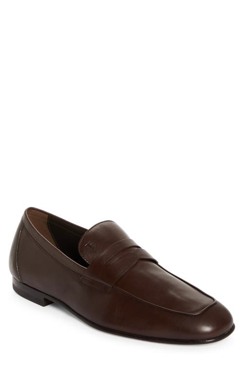 Shop Tod's Deconstructed Penny Loafer In Cioccolato