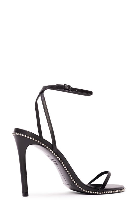 Shop Black Suede Studio Lele Ankle Strap Sandal In Black Buffed Nappa Studs
