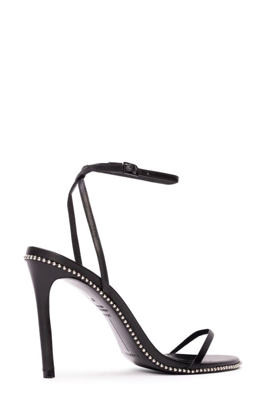 Black Suede Studio Lele Ankle Strap Sandal In Black Buffed Nappa Studs