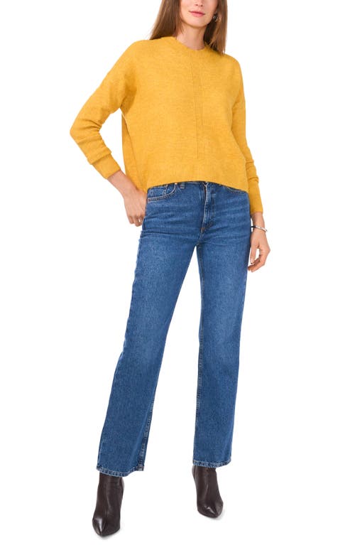 Shop Vince Camuto Cropped Crewneck Sweater In Amber