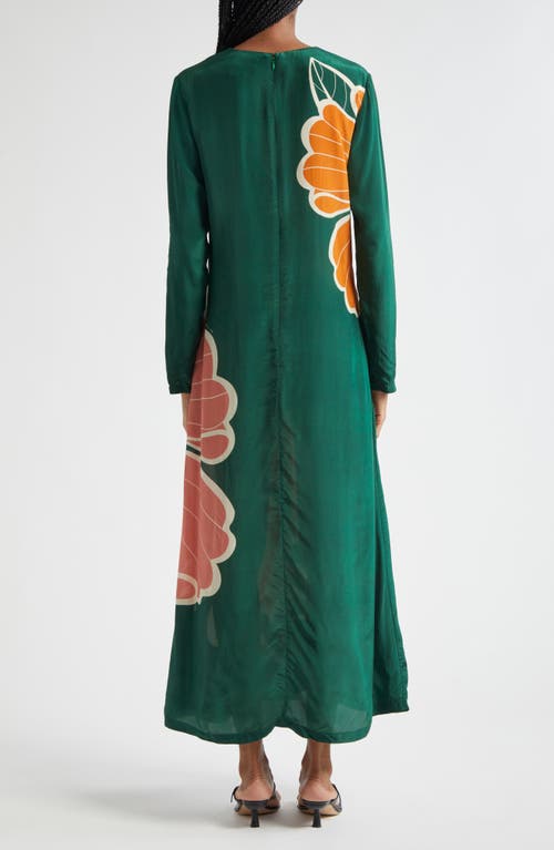 Shop Farm Rio Honolulu Flowers Long Sleeve Maxi Dress In Honolulu Flowers Green