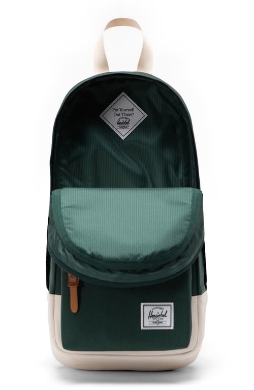 Shop Herschel Supply Co . Heritage Canvas Shoulder Bag In Trekking Green/whitecap Gray