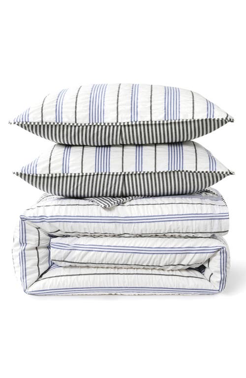 DKNY Seersucker Stripe Comforter & Sham Set in Blue at Nordstrom, Size King
