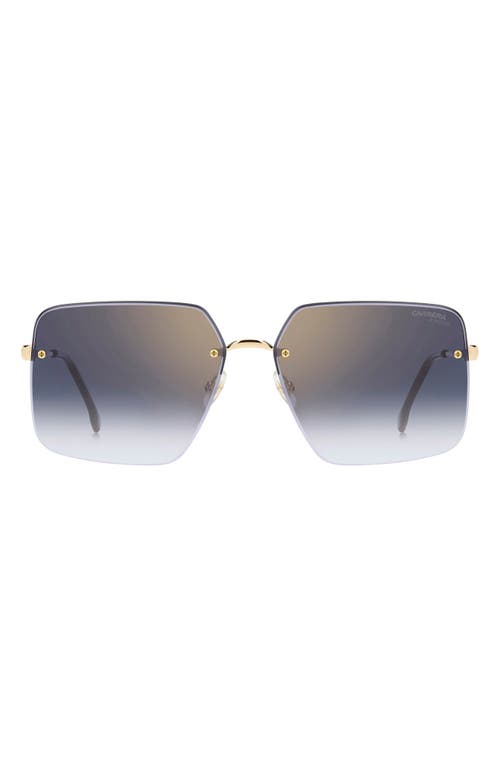 Carrera Eyewear 61mm Rimless Rectangular Sunglasses In Light Gold/brown Havana