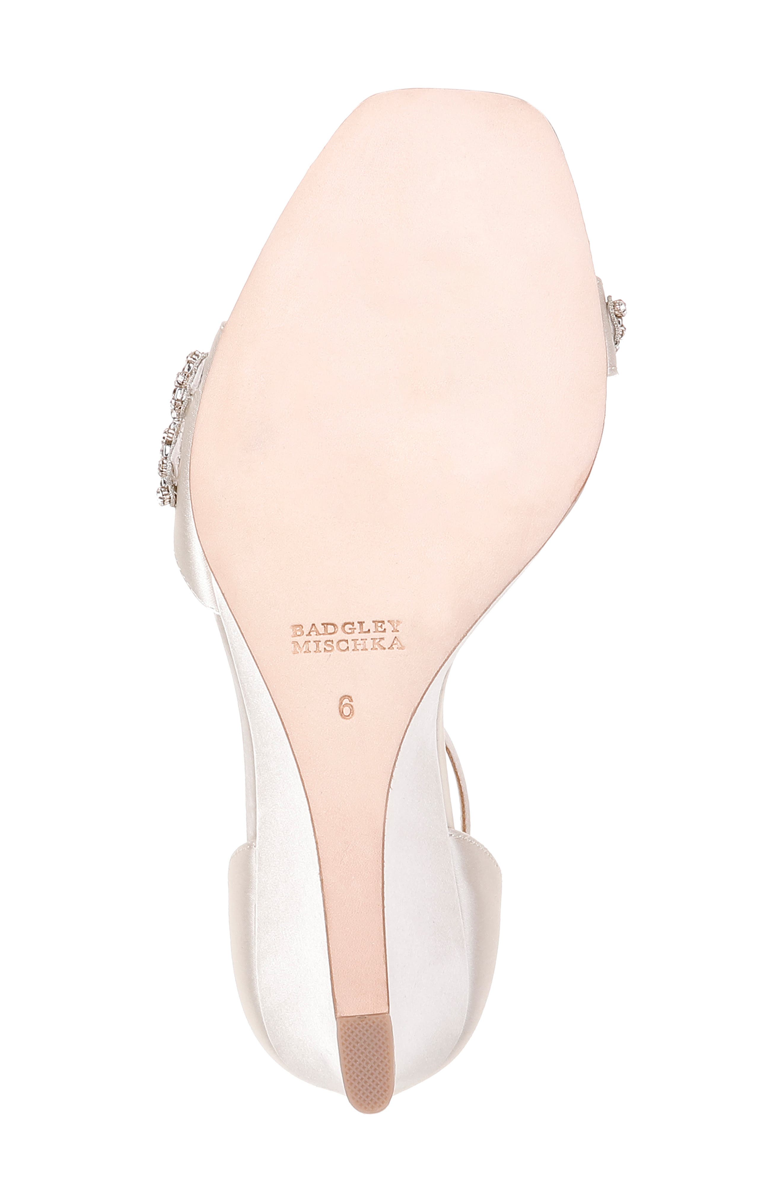 badgley mischka aliyah embellished ankle strap wedge sandal