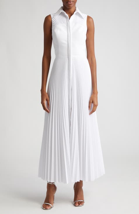 $2,595 Brandon Maxwell Women's White Ellery Jersey Midi Dress Size 8