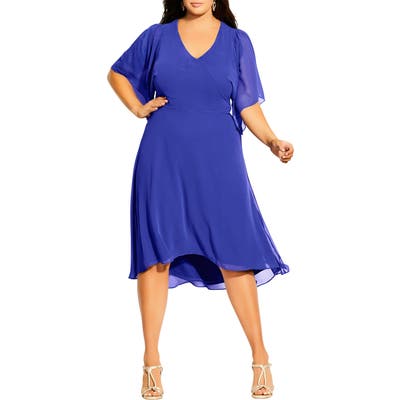 Plus Size City Chic Adore High/low Dress, Blue