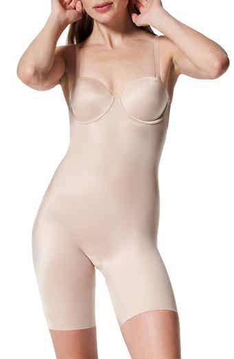 SPANX Womens Suit Your Fancy Plunge Low-Back Mid-Thigh Bodysuit