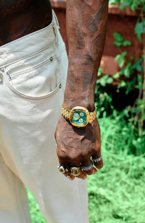 Jbw Coast Lab-created Diamond Bracelet Watch, 23mm In 18k Gold/green