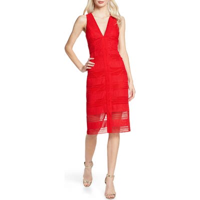 Bardot Daria Lace Sleeveless Dress, Red