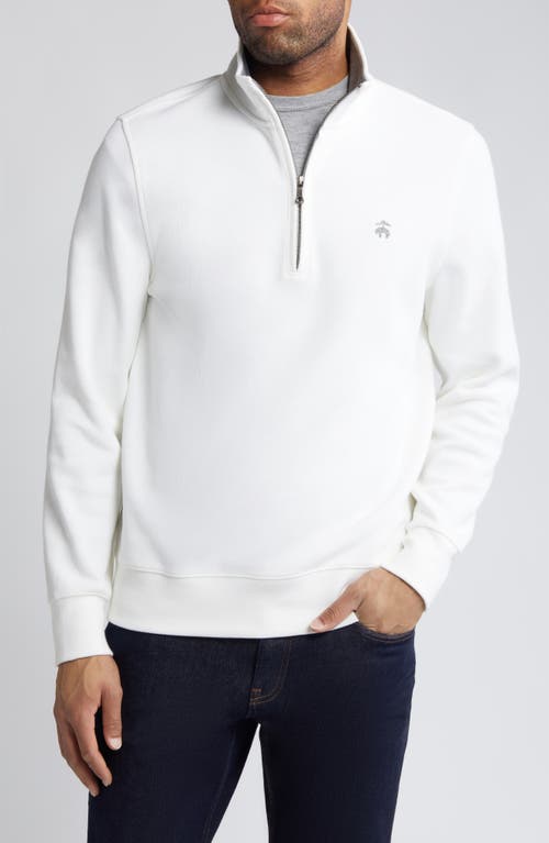 Brooks Brothers French Rib Quarter Zip Pullover White at Nordstrom,