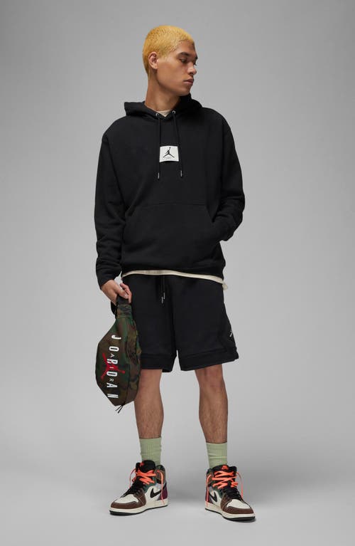 Shop Jordan Essentials Statement Fleece Hoodie In Black/sail