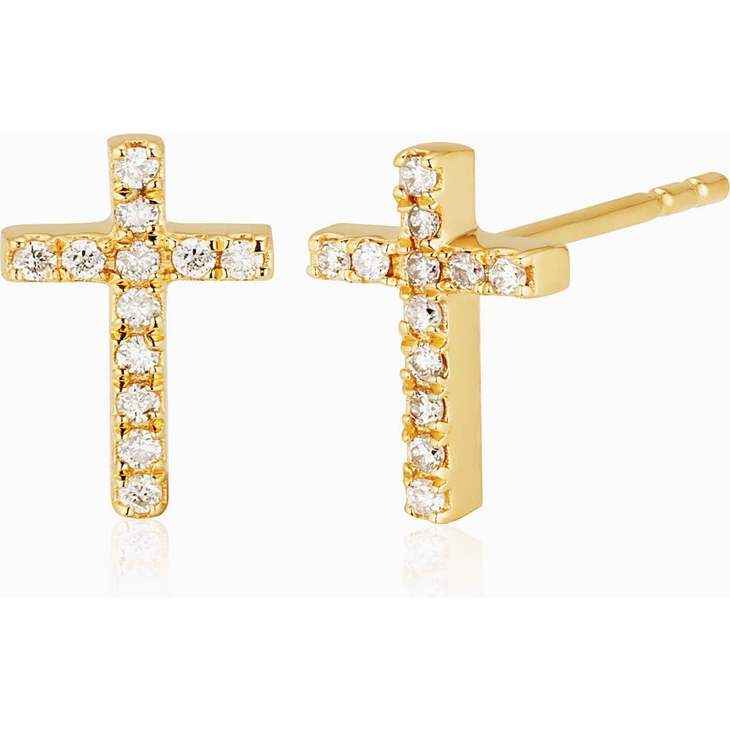 Oradina Faith Diamond Studs In Yellow Gold