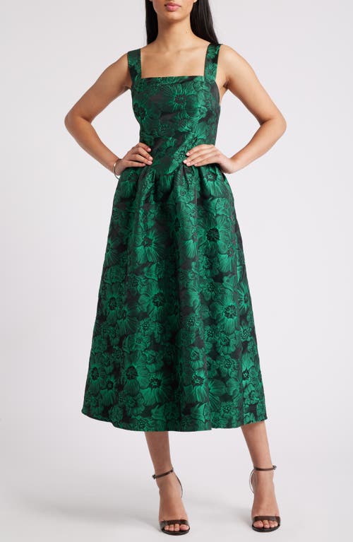 Shop Chelsea28 Sleeveless Brocade Midi Dress In Hunter Green