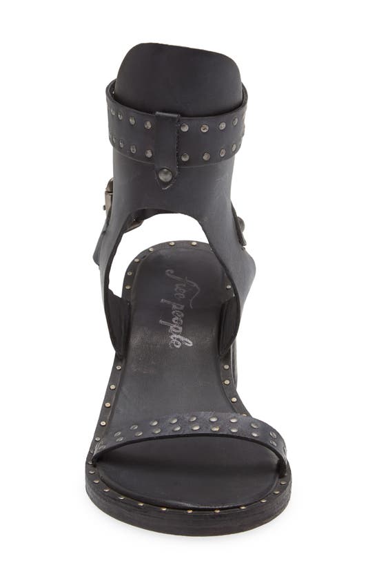 Free People Happiness Block Heel Sandal In Washed Black