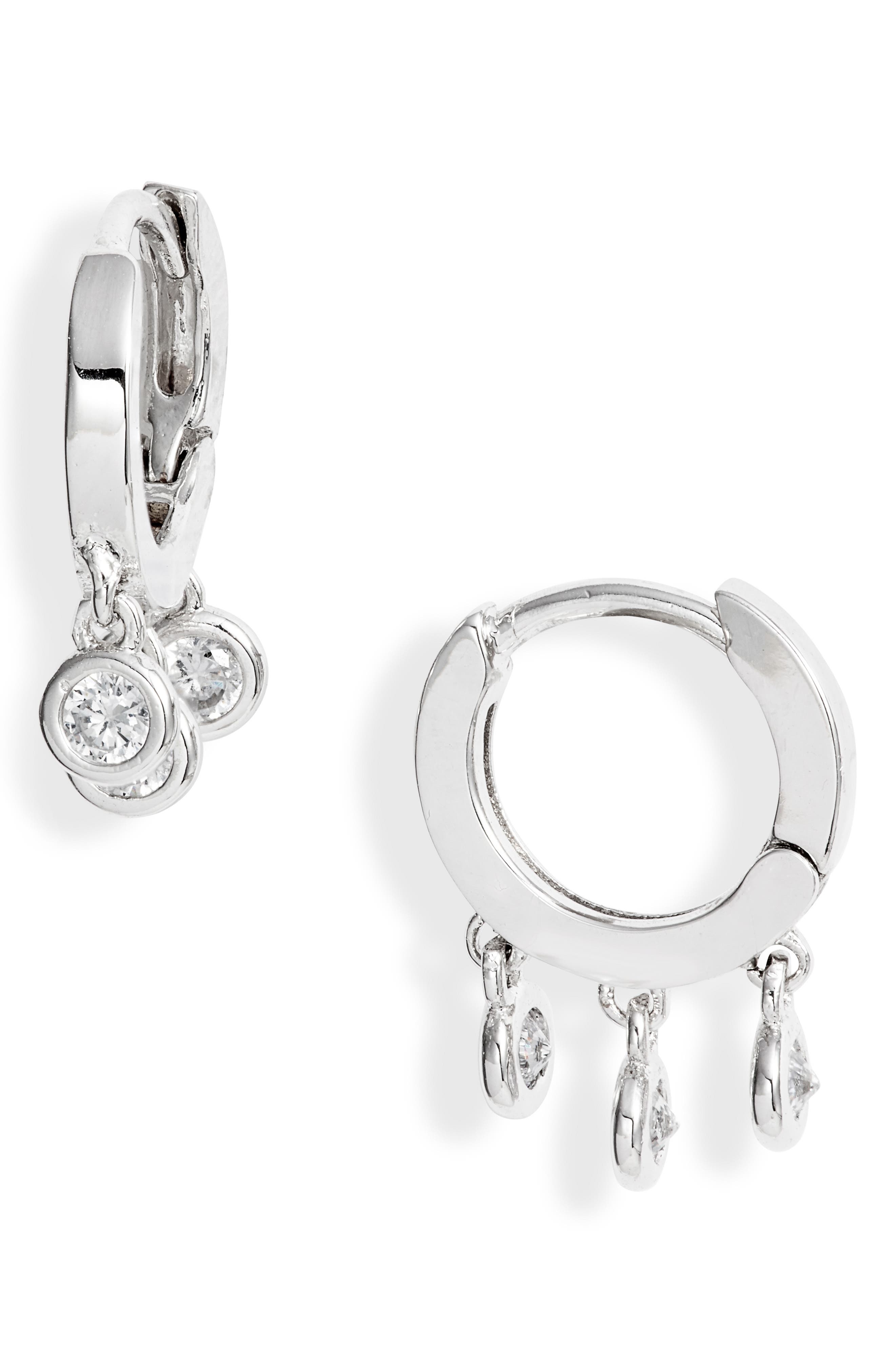 Nordstrom Crystal Drop Huggie Hoop Earrings Nordstrom