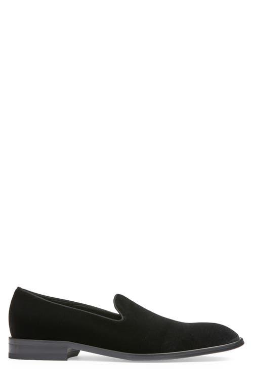 Shop Hugo Boss Boss Derrek Velvet Loafer In Black