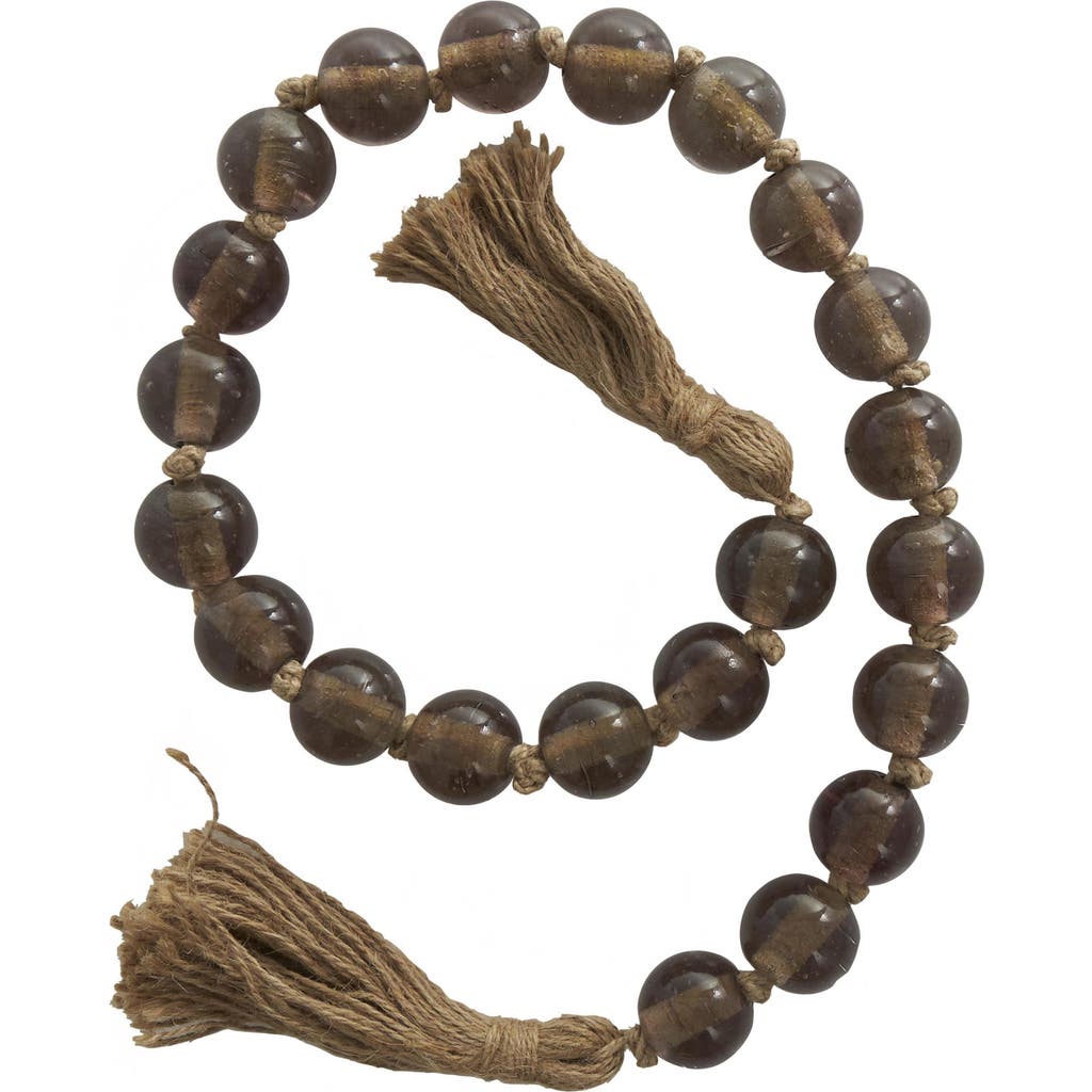 Willow Row Bohemian Glass Beaded Tassel Garland In Dark Brown