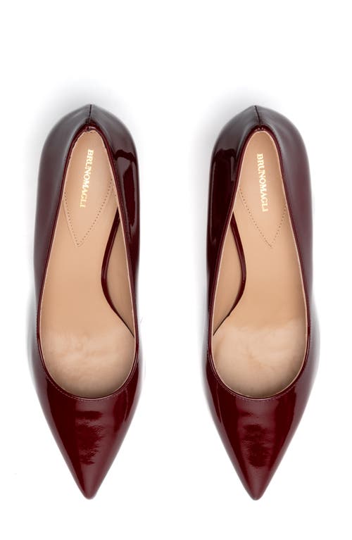 Shop Bruno Magli Tara Pointed Toe Pump In Bordeaux Patent