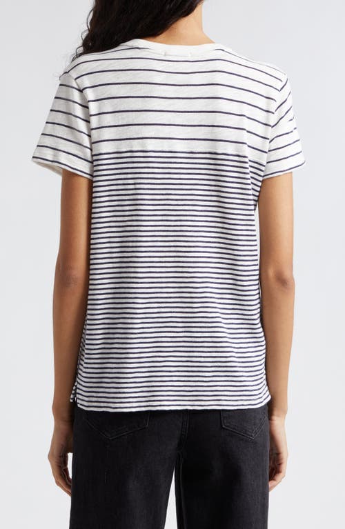 Shop Atm Anthony Thomas Melillo Mix Stripe Cotton T-shirt In Chalk/ink