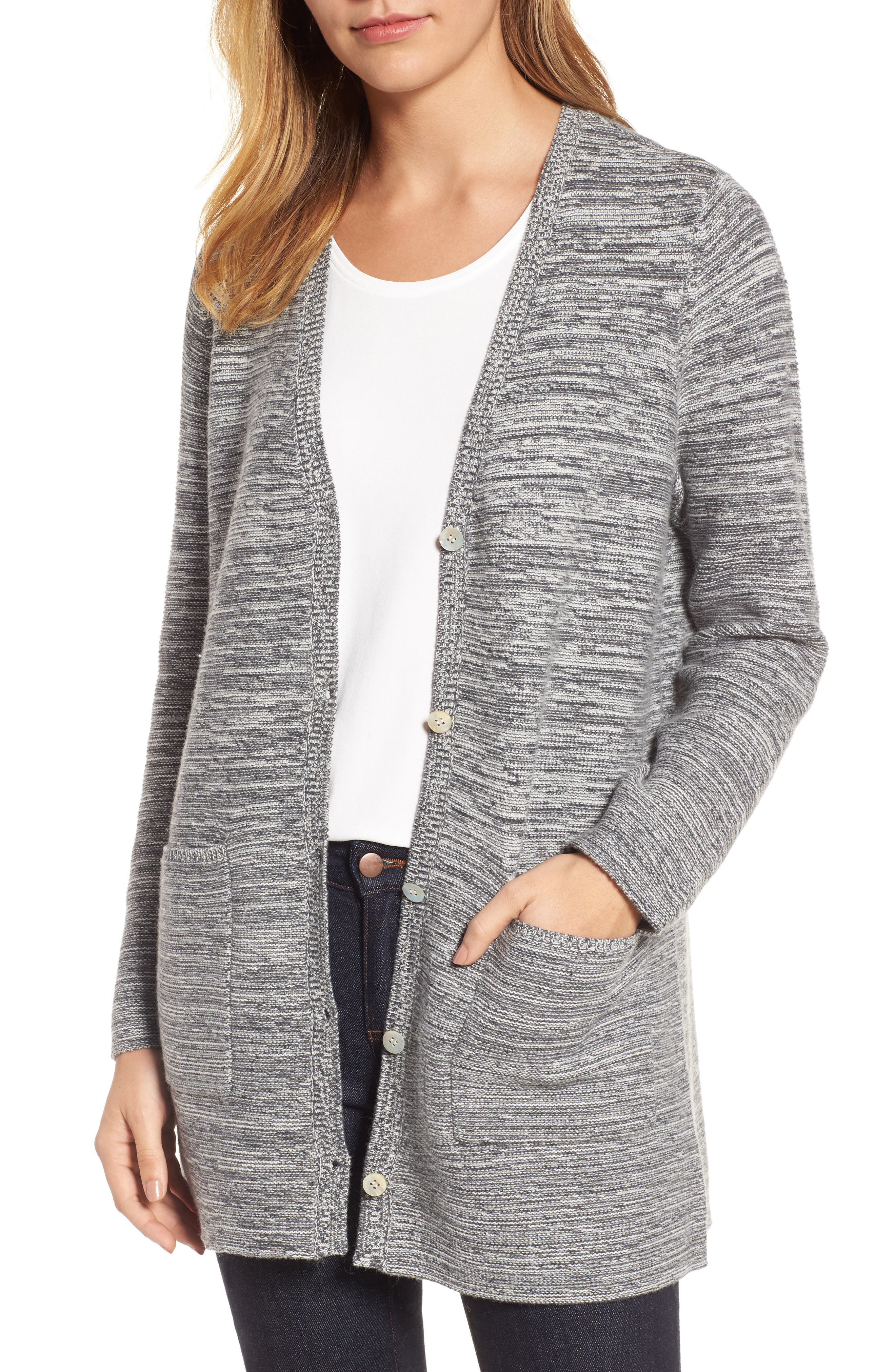 Eileen Fisher Organic Cotton Blend Boyfriend Cardigan Nordstrom