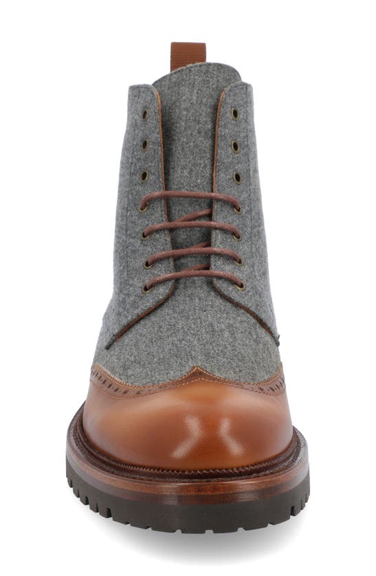 Shop Taft Livingston Brogue Wingtip Boot In Grey/ Brown